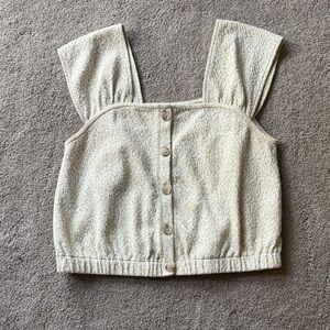 Madewell Sleeveless Textured Button Up Top